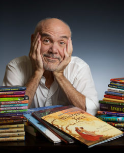 Bruce Coville and His Books - photo by Chuck Wainwright